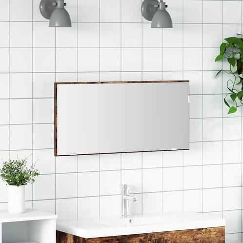 vidaXL Badkamerspiegel met spiegel Bruin 80 x 8.5 x 37 cm, Huis en Inrichting, Tafels | Kaptafels, Nieuw, Verzenden