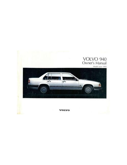 1992 VOLVO 940 INSTRUCTIEBOEKJE ENGELS, Autos : Divers, Modes d'emploi & Notices d'utilisation