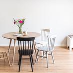 Ronde whitewash eettafel | Eetkamertafel | Retro | Vintage, Huis en Inrichting, Nieuw, 100 tot 150 cm, 100 tot 150 cm, Rond