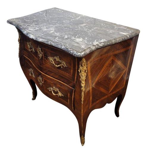 Commode - Marqueterie de divers bois précieux, Antiek en Kunst, Antiek | Meubels | Stoelen en Sofa's