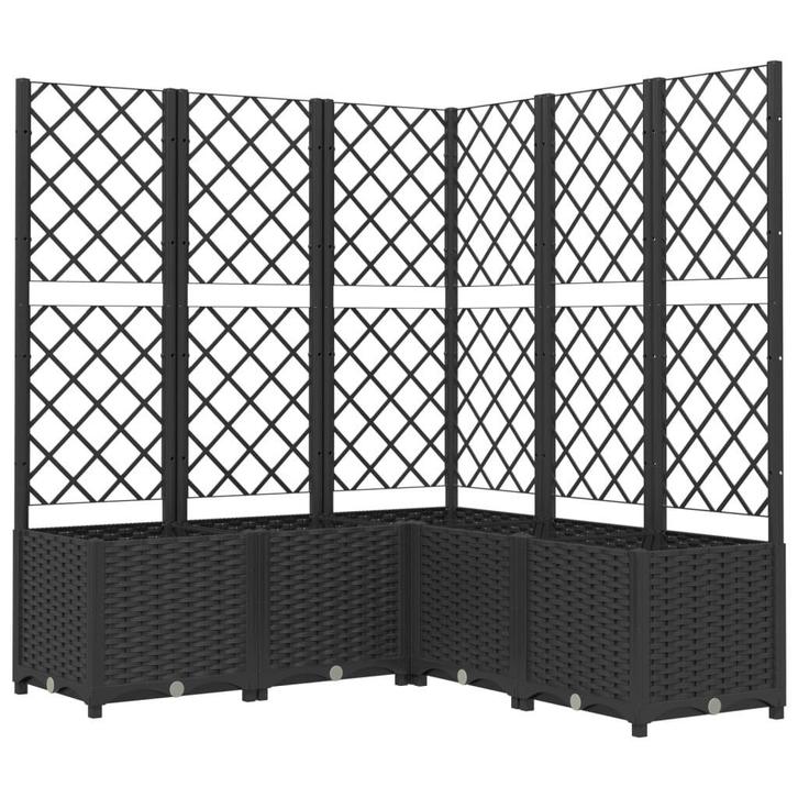 Plantenbak Zwart met Klimrek | Retour Deal | Top Aanbieding!, Tuin en Terras, Bloembakken en Plantenbakken, 60 cm of meer, 100 cm of meer