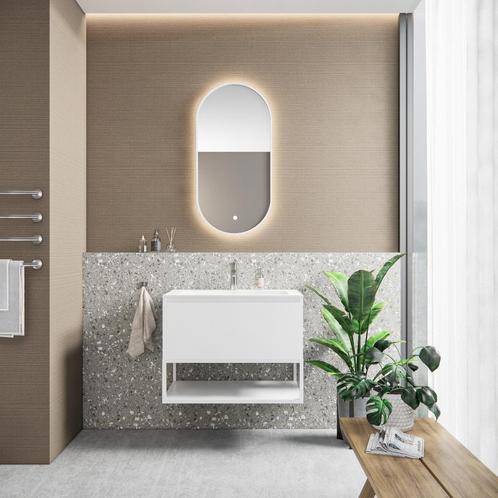 Badkamermeubelset BWS Anubis Frame 70cm 1 Lade Mat Wit Met, Doe-het-zelf en Bouw, Sanitair, Bad, Nieuw, Ophalen of Verzenden