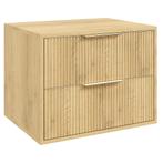 Wastafelkast Rimini 60 cm - Eiken -  Badmeubel met Lades, Verzenden, Nieuw
