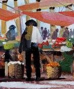 Guido Borelli - mercatino, Antiek en Kunst, Kunst | Schilderijen | Modern