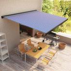 vidaXL Luifel gemotoriseerd 400x300 cm blauw en wit, Tuin en Terras, Zonneschermen, Verzenden, Nieuw