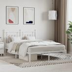 vidaXL Bedframe met hoofdbord metaal wit 140x200 cm, Huis en Inrichting, Slaapkamer | Bedden, Verzenden, Nieuw