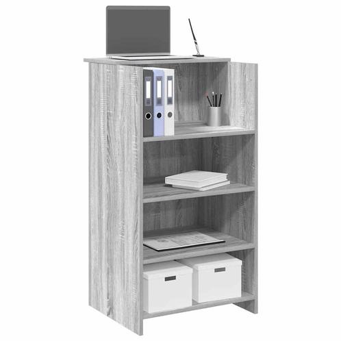 vidaXL Receptiebalie 55x50x103,5 cm bewerkt hout grijs, Huis en Inrichting, Bureaus, Nieuw, Verzenden