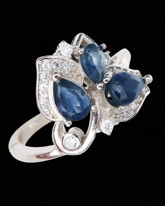 Saffier - Zilver, Saffierring Hemelse Driehoek: Wijsheid,, Antiek en Kunst, Antiek | Boeken en Manuscripten