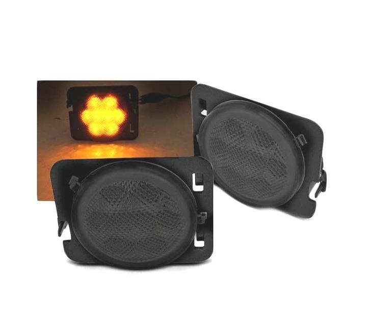 CLIGNOTANTS LATÉRAUX JEEP WRANGLER JK 07-18 LED FUMÉ, Auto-onderdelen, Verlichting, Verzenden