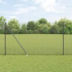 vidaXL Hek met Palen Grijs 1.5 x 50 m Staal, Verzenden, Nieuw
