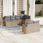 vidaXL Salon de jardin avec coussins 7pcs mÃ©lange beige, Verzenden, Salons de jardin