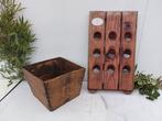 Porte-bouteilles (2) - Bois - un porte-bouteilles et une