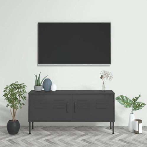 vidaXL Tv-meubel 105x35x50 cm staal antracietkleurig, Huis en Inrichting, Kasten |Televisiemeubels, Nieuw, Verzenden