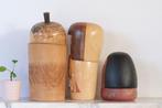 Drie vintage creatieve Kokeshi door Aida Seiho, Kojo Tanaka
