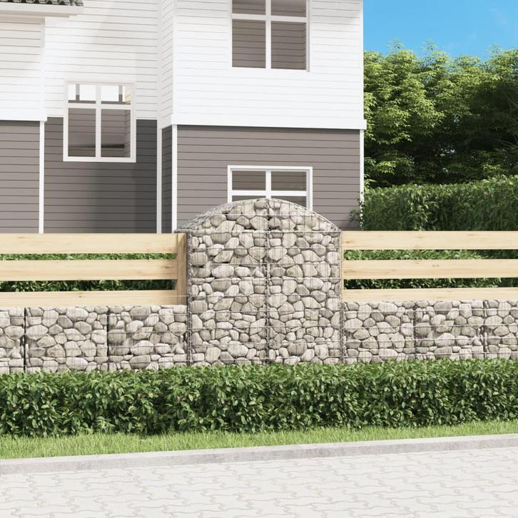 vidaXL Schanskorf gewelfd 100x50x120/140 cm gegalvaniseerd, Tuin en Terras, Bloempotten, Nieuw, Verzenden