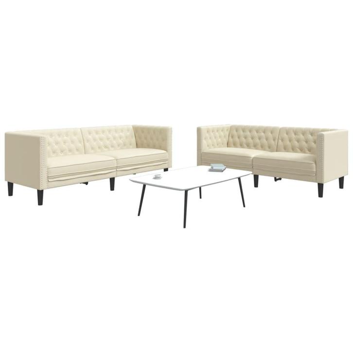 vidaXL 2-delige Loungeset Chesterfield-stijl kunstleer, Maison & Meubles, Canapés | Salons, Envoi