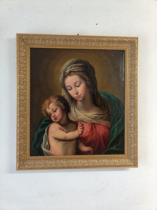 Italiaanse school (XIX) - Madonna col Bambino, Antiek en Kunst, Kunst | Schilderijen | Klassiek