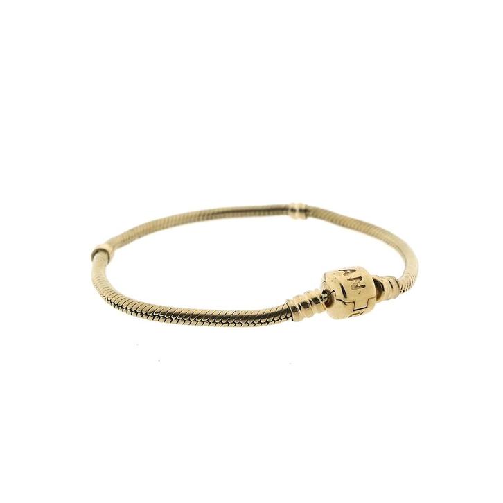 Gouden Pandora armband; Snake Chain | 19 cm (dames sieraad), Handtassen en Accessoires, Armbanden, Overige kleuren, Gebruikt, Goud
