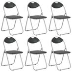 vidaXL Eetkamerstoelen inklapbaar 6 st kunstleer zwart, Huis en Inrichting, Stoelen, Verzenden, Nieuw