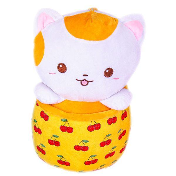 Play by Play Sitting Cat in Bubble Tea Pluche 38CM-Geel, Kinderen en Baby's, Speelgoed | Knuffels en Pluche, Ophalen of Verzenden