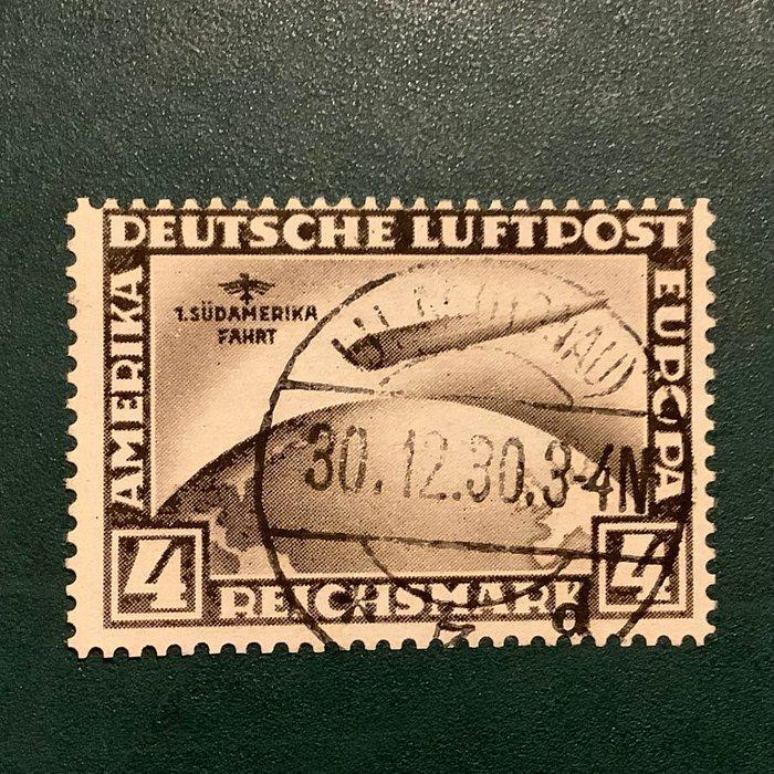 Duitse Rijk 1930 - 4 Mark Zuid-Amerika Fahrth met centrale, Postzegels en Munten, Postzegels | Europa | Duitsland