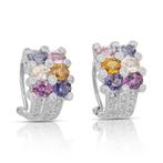 Oorbellen - 18 karaat Witgoud - 3.36ct. tw. Saffier -, Handtassen en Accessoires, Oorbellen, Nieuw