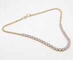 Collier Plaqué or -  5.17ct. tw. Diamant (Naturelle) -, Handtassen en Accessoires, Kettingen, Nieuw