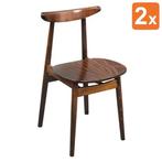 Stoelen | Hout | Walnut | Indoor | 2 Stuks |, Zakelijke goederen, Verzenden, Nieuw in verpakking
