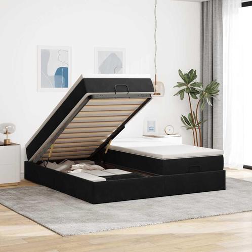 vidaXL Ottoman bed met matrassen 200x200cm fluweel zwart, Huis en Inrichting, Slaapkamer | Bedden, Nieuw, Verzenden