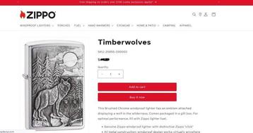 Zippo Lighter Wolf PackTimbervolves Volves Wolf Emblem 2012 beschikbaar voor biedingen