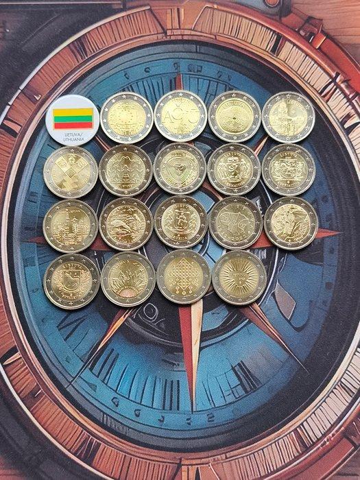 Litouwen. 2 Euro 2015/2025 (18 coins) (Zonder Minimumprijs), Postzegels en Munten, Munten | Europa | Euromunten