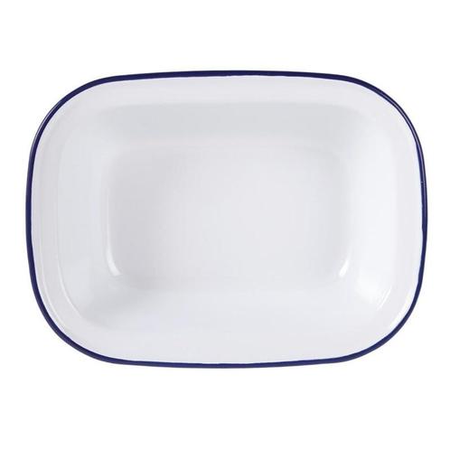 Serveerschalen | Geëmailleerd Staal | Wit/Blauw | 6 Stuks |, Zakelijke goederen, Horeca | Keukenapparatuur, Nieuw in verpakking
