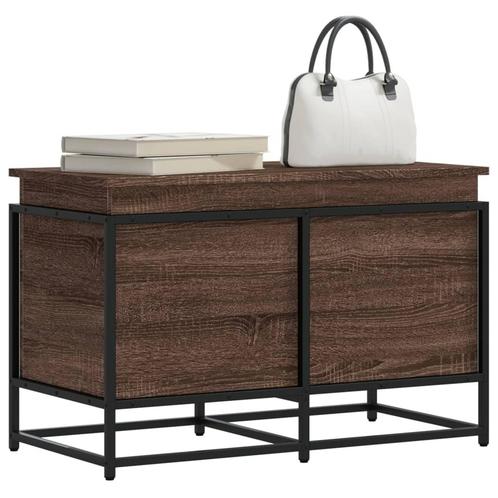 vidaXL Opbergbox met deksel 80x40x51,5 cm bewerkt hout bruin, Doe-het-zelf en Bouw, Kratten en Dozen, Nieuw, Verzenden