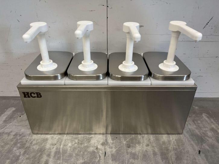 HCB inox Double Sauce Bar Sauce Pump Sauce Dispenser 4 x 2, Zakelijke goederen, Horeca | Keukenapparatuur, Verzenden