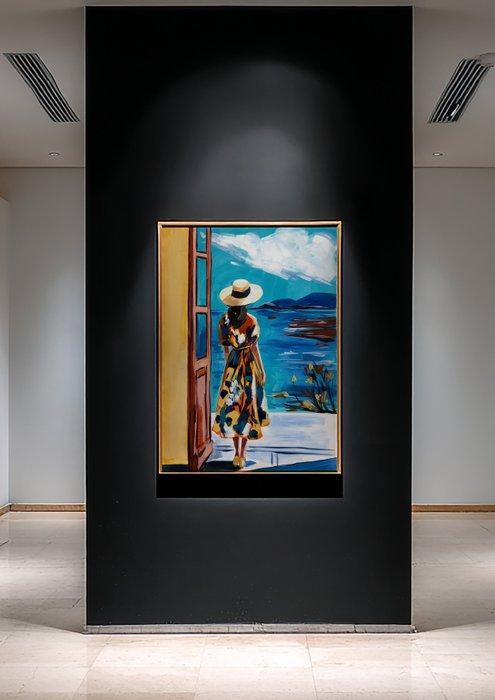 E. García - Chica en la playa XL (no reserve), Antiek en Kunst, Kunst | Schilderijen | Modern