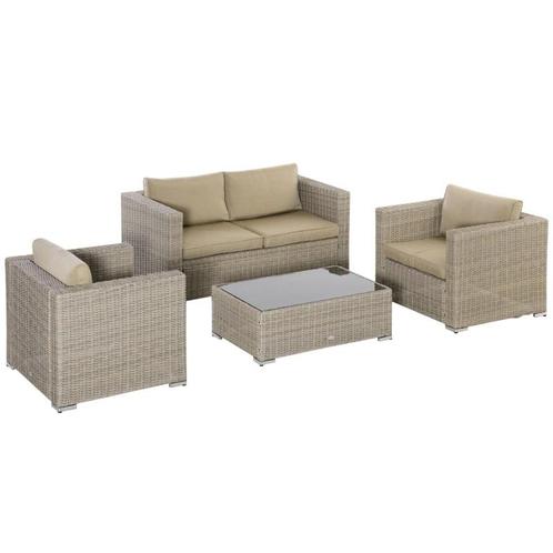 TRUUSK 4 St. Polyrotan Tuinmeubelset, Tuinset, Tuinset, Loun, Tuin en Terras, Tuinmeubel-accessoires, Verzenden