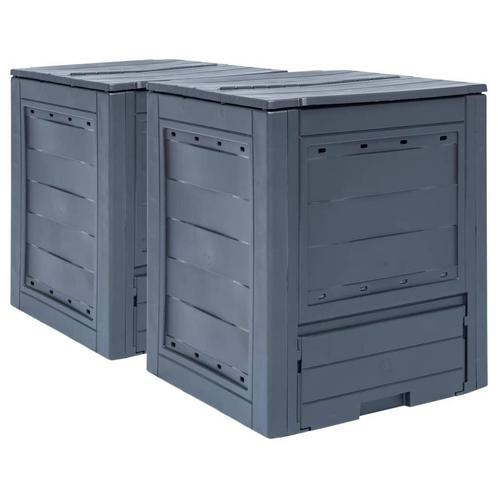Compostbakken 520L (2st) Grijs - Retour Deal -40%, Tuin en Terras, Aarde en Mest, Compostbak, Verzenden