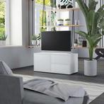 vidaXL Tv-meubel 80x34x36 cm bewerkt hout wit, Huis en Inrichting, Kasten |Televisiemeubels, Verzenden, Nieuw