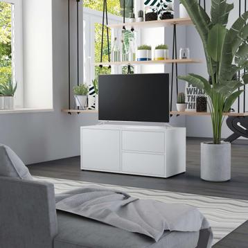 vidaXL Tv-meubel 80x34x36 cm bewerkt hout wit, Huis en Inrichting, Kasten |Televisiemeubels, Verzenden, Nieuw