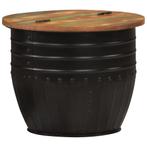 Salontafel gerecycled hout 50cm | Retour Deal | 55%, Huis en Inrichting, Tafels | Salontafels, Minder dan 50 cm, Verzenden, Rond