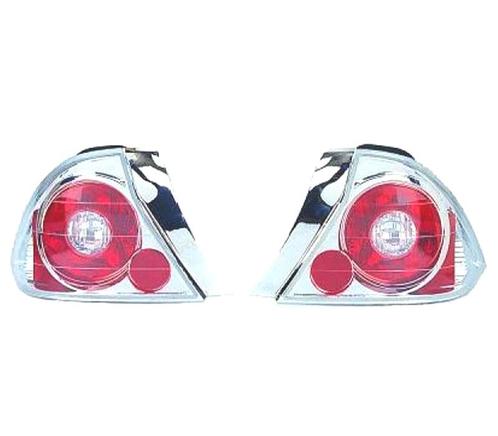 Feux Arrière Pour Honda Civic 01-03 Fond Chromé, Auto-onderdelen, Verlichting, Verzenden