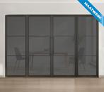 Dubbele stalen taatsdeur met glaspaneel, 3 vlaks, rook glas, Doe-het-zelf en Bouw, Nieuw, Metaal, Overige typen