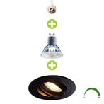LED Inbouwspot 5,5 Watt Dimbaar 80mm kantelbaar Zwart rond, Huis en Inrichting, Lampen | Spots, Nieuw, Plafondspot of Wandspot