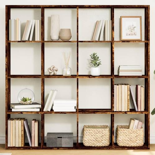 vidaXL Boekenkast 137,5x29x137,5 cm bewerkt hout gerookt, Huis en Inrichting, Kasten | Boekenkasten, Nieuw, Verzenden