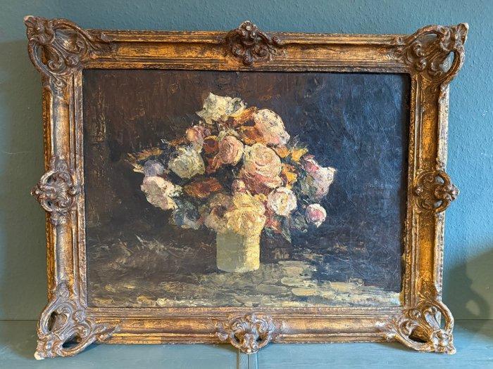 Franse school (XIX) - Rosen, Antiek en Kunst, Kunst | Schilderijen | Klassiek