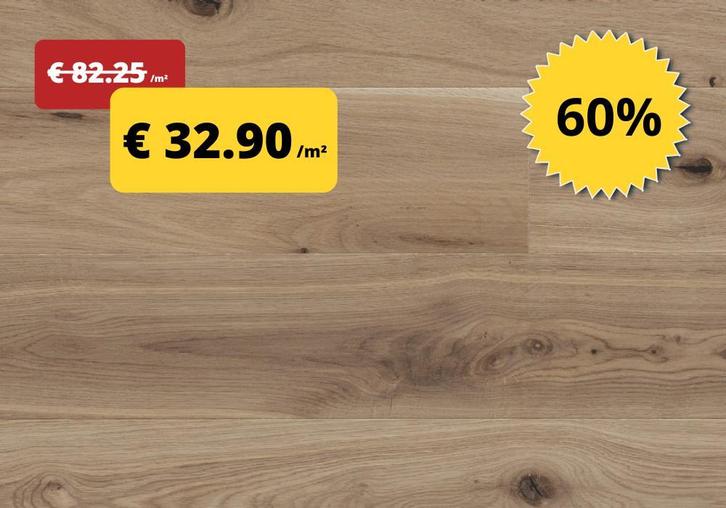 Eiken vloeren vanaf € 32.90 /m² incl BTW - STOCKVERKOOP, Doe-het-zelf en Bouw, Vloerdelen en Plavuizen, 10 tot 30 cm, 150 cm of meer