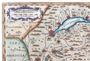 Europe - Savoie, France, Suisse, Lac Léman (carte + fiche beschikbaar voor biedingen