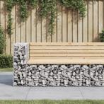 vidaXL Banc de jardin design gabion 122x71x65,5 cm bois, Jardin & Terrasse, Verzenden, Neuf