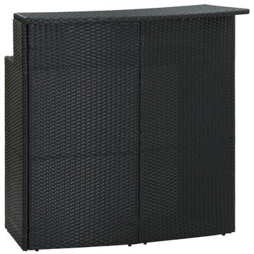 vidaXL Tuinbartafel 120x55x110 cm poly rattan zwart, Verzenden