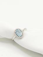 Zonder minimumprijs - Ring - 14 karaat Witgoud Aquamarijn -